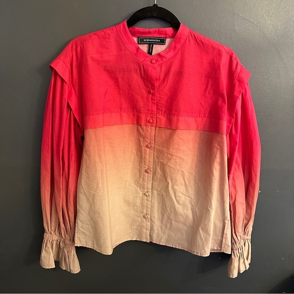 BCBGMAXAZRIA Gradient Pink to Cream Women's Button Down | Size Small - Picture 3 of 9